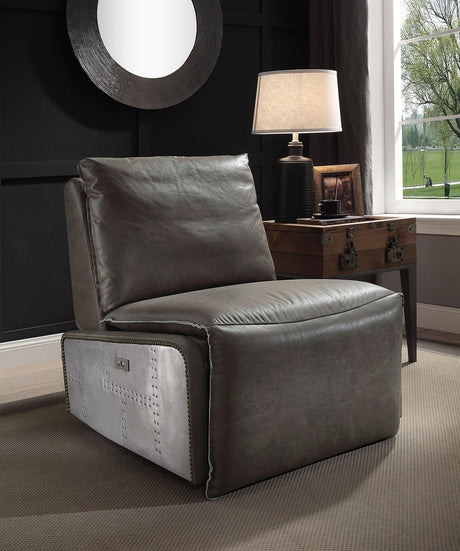 Metier Power Motion Recliner - Gray / Aluminum HouseOfZazla