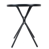 3-Piece Outdoor Patio Furniture Set with Foldable Chairs & Tempered Glass Table