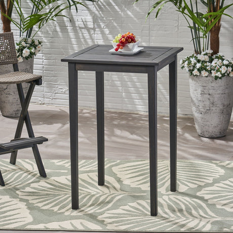 Outdoor Minimalist Acacia Wood Square Bar Table HouseOfZazla