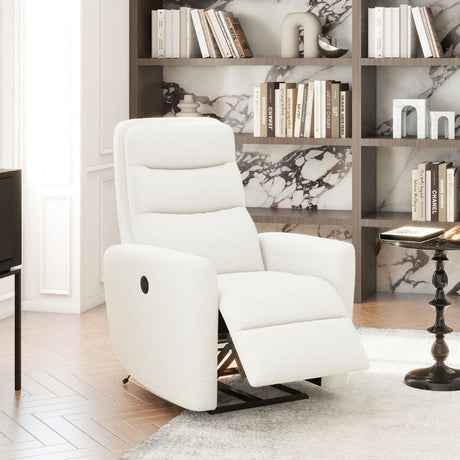 Bloomy - High Back Power Recliner Motion Chair - Chiffon White HouseOfZazla