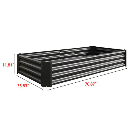 Raised Garden Bed Outdoor 6×3×1 ft Metal Raised Rectangle Planter Bed HouseOfZazla