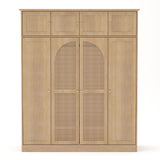 8 Door Armoire Wardrobe with Adjustable Shelves and Hanging Rod