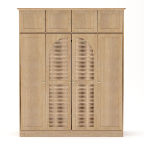 8 Door Armoire Wardrobe with Adjustable Shelves and Hanging Rod HouseOfZazla