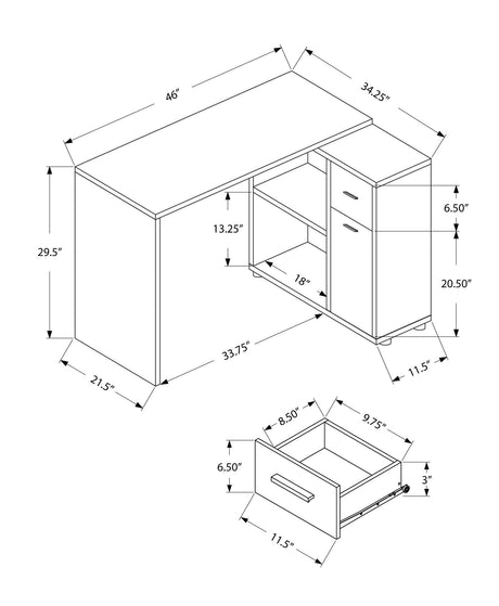 Computer Desk, Home Office, Corner, Storage Drawers, L Shape, Contemporary & Modern HouseOfZazla