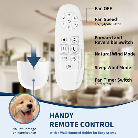 Low Profile Flush Ceiling Fan Without Light - Matte White / White HouseOfZazla