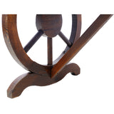 Outdoor Rustic Wooden Bench with Wagon Wheel Legs