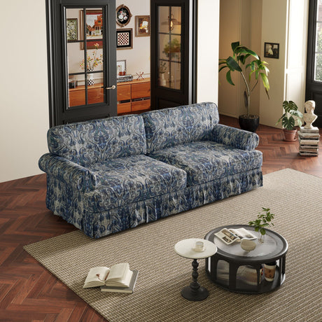 Luxuriously Comfortable Cloud Couch Sofa With Elegant Rolled Arms & Pleated Skirt Design HouseOfZazla