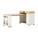 Extendable Dining Table With Folding Top, Rolling Kitchen Island With Drawers And Power Outlet HouseOfZazla