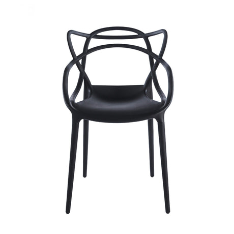 Dining Chair Set of 4 - Black Plastic HouseOfZazla