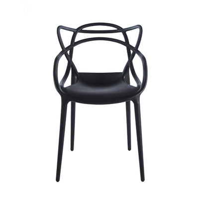 Dining Chair Set of 4 - Black Plastic