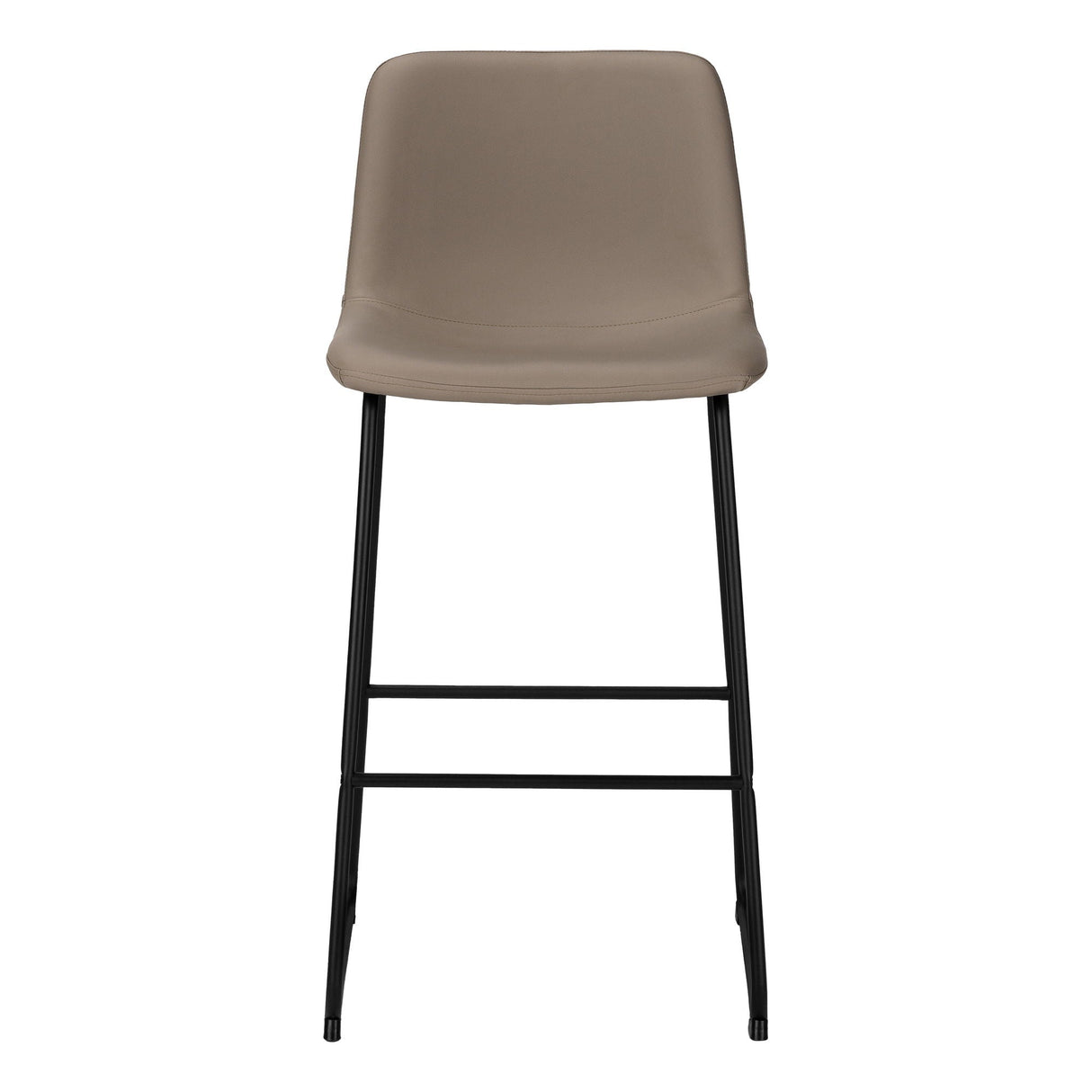 Bar Height Office Chair with Curved Backrest and Leather-Look Upholstery