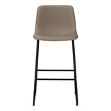 Bar Height Office Chair with Curved Backrest and Leather-Look Upholstery