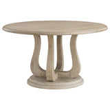 Rodota - 5 Piece Round Dining Table Set With Upholstered Chairs - White Washed