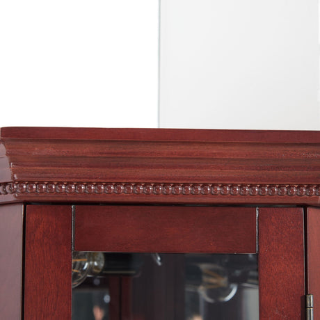 Corner Curio Cabinet With Lights, Adjustable Tempered Glass Shelves, Mirrored Back, Display Cabinet (E26 Light Bulb Not Included) HouseOfZazla