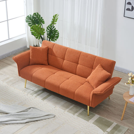 Convertible Double Futon Sofa Bed With Folding Armrests For Living Rooms HouseOfZazla