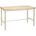 Global Industrial 72" W x 36" D Adjustable Height Workbench, 1-3/4" Thick Maple Top Square Edge, Tan Global Industrial