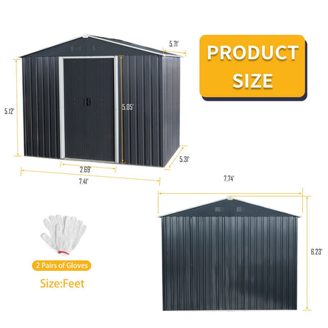 Outdoor Metal Storage Shed With Floor Base HouseOfZazla