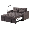 Modern Loveseat Futon Sofa With Pullout Bed, Adjustable Reclining Backrest, Toss Pillows HouseOfZazla