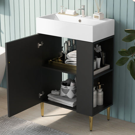 Bathroom Vanity, Combo Cabinet, Bathroom Storage Cabinet, Single Ceramic Sink HouseOfZazla