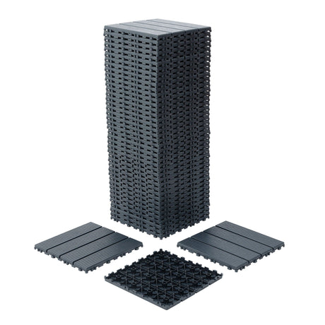 Interlocking Plastic Deck Tiles, Waterproof Outdoor / Indoor Patio Flooring HouseOfZazla