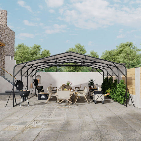 Heavy Duty Carport, All Weather Shelter - Black HouseOfZazla