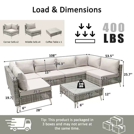 K&K 7-Piece Wicker Patio Furniture Set HouseOfZazla