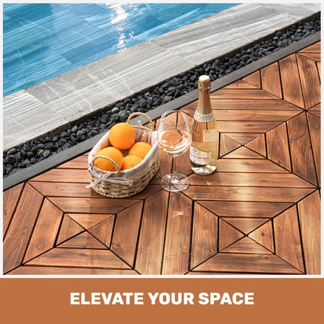 Interlocking Deck Tiles, Diagonal Pattern Outdoor Decking HouseOfZazla