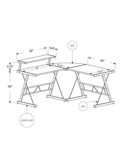 Computer Desk, Home Office, Corner, L Shape, Laptop, Durable Construction HouseOfZazla