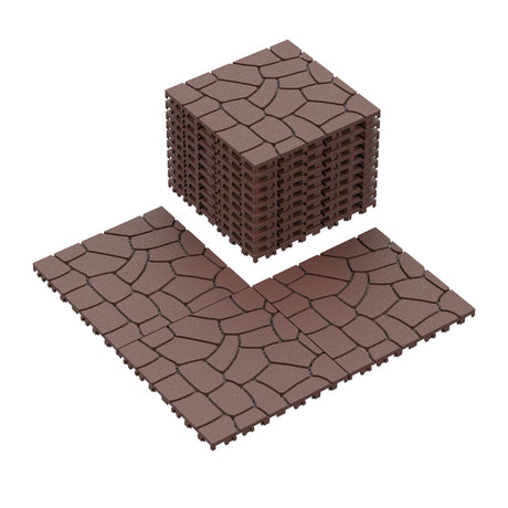 New Stone Texture 12" Patio Deck Tiles, 44pcs HouseOfZazla