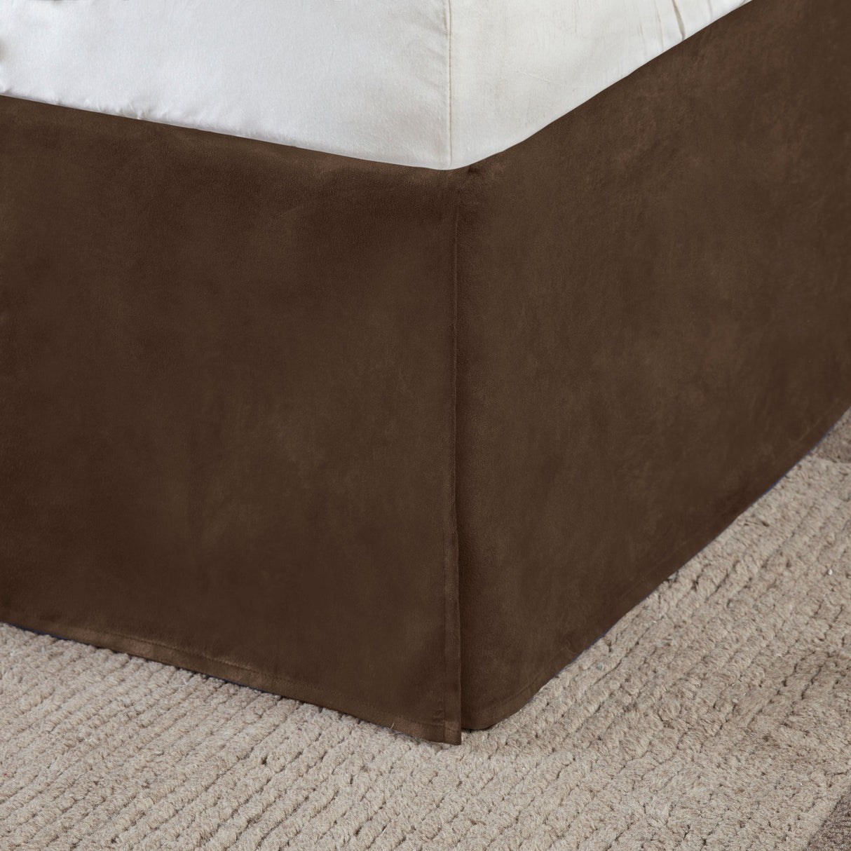 7 Piece Faux Suede Comforter Set Brown California King
