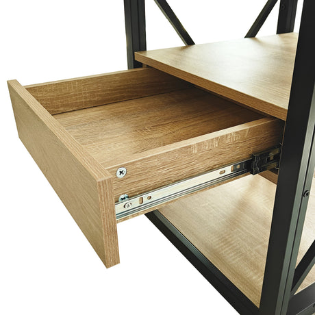 Set of 2 Modern End Tables with Drawer - Nightstands for Bedroom & Living Room HouseOfZazla