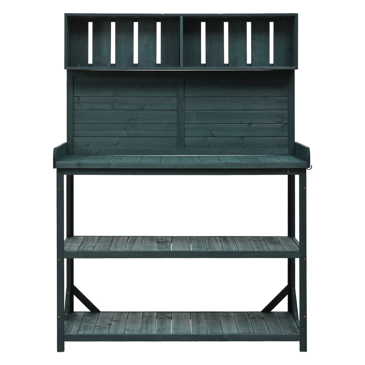 TOPMAX 65" Large Wooden Farmhouse Rustic Outdoor Potting Bench Table