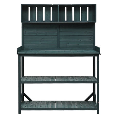 TOPMAX 65" Large Wooden Farmhouse Rustic Outdoor Potting Bench Table HouseOfZazla