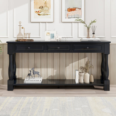 TREXM 63" Long Console Table with Drawers and Shelf HouseOfZazla