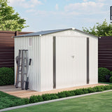 Garden Tool Shed Metal Storage Shed With Peaked Roof Waterproof Lockable Door