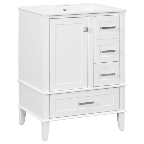 Bathroom Vanity, Modern Bathroom Cabinet With Sink Combo Set, Bathroom Storage Cabinet With A Soft Closing Door And 3 Drawers, Solid Wood Frame HouseOfZazla