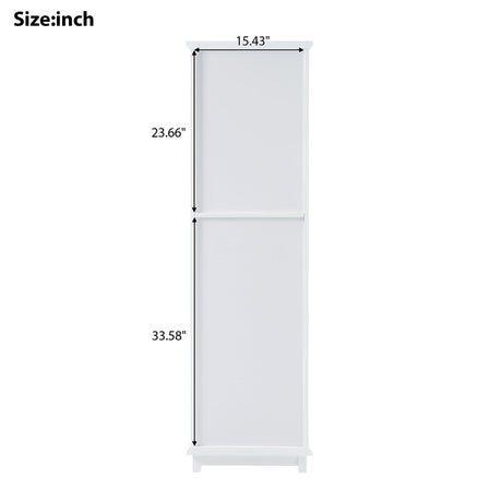 Tall Bathroom Storage Cabinet With Glass Doors, Free-Standing, Two Drawers, And Adjustable Shelves, Board, Painted Perfect For Displaying Your Favorite Items HouseOfZazla