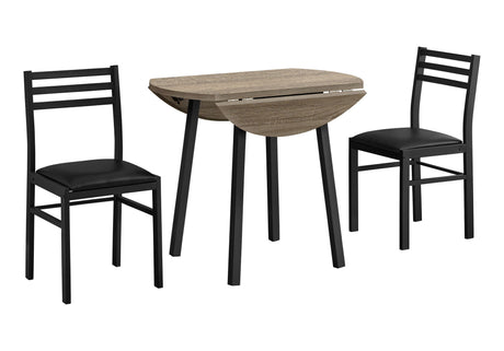 3 Pieces Dining Table Set, Small, Drop Leaf, Contemporary & Modern HouseOfZazla