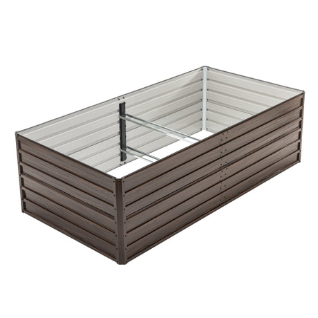 Woodgrain Aesthetic & Metal Strength: 8x4x2FT Galvanized Raised Garden Bed Kit HouseOfZazla