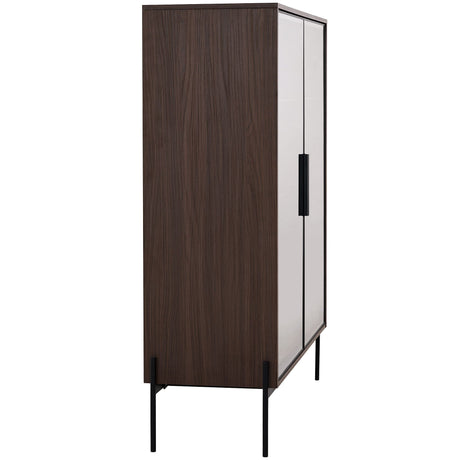 Modern Minimalist Style LED Curio Cabinet With Tempered Glass Door, Metal Legs HouseOfZazla