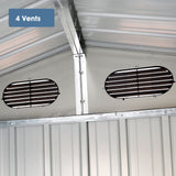 Outdoor Storage Shed, Metal Garden Shed Backyard Utility Tool House Building With 2 Doors And 4 Vents For Car, Truck, Bike, Garbage Can, Tool, Lawnmower