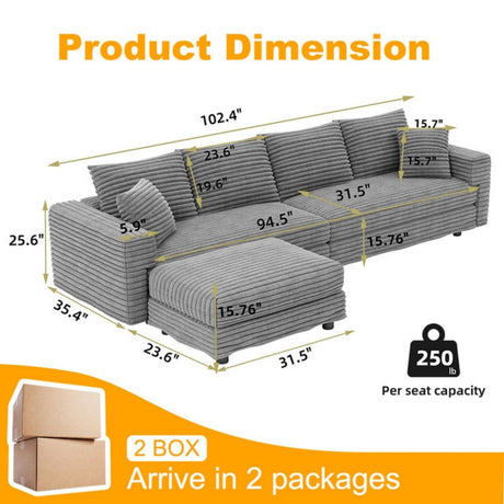 Modern Comfy Upholstered Sofa Cloud Couch & Deep Seat Couches HouseOfZazla