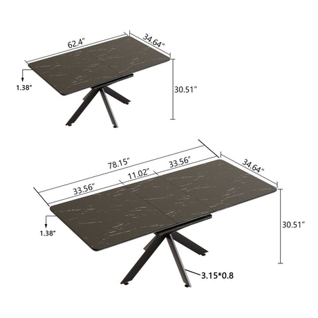 Modern Mid-Century Dining Table Set With Extendable Design HouseOfZazla