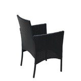 4 PC Rattan Patio Furniture Set Outdoor Cushioned Wicker Sofa Green Cushion