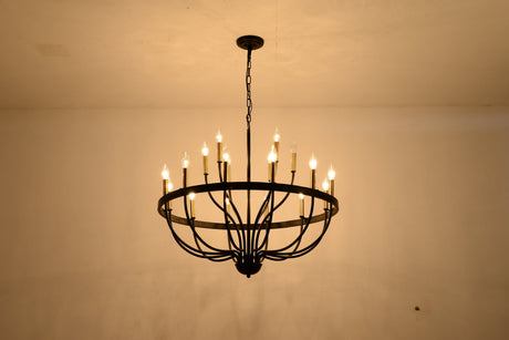15-Light Industrial Iron Candle Chandelier Modern Farmhouse Pendant Light HouseOfZazla