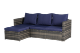 2 Pieces Patio Furniture Set, Outdoor Woven Sectional L-Shaped Patio Furniture