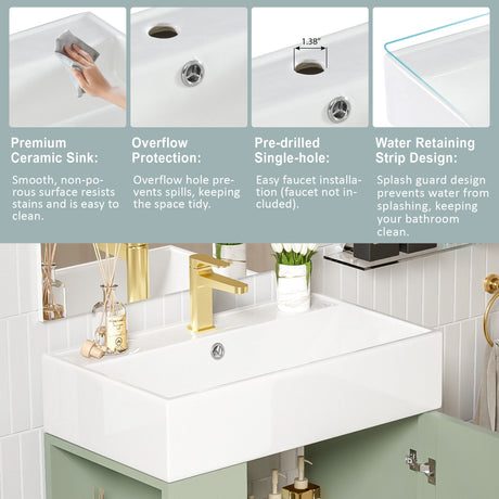 Bathroom Vanity, Combo Cabinet, Bathroom Storage Cabinet, Single Ceramic Sink HouseOfZazla