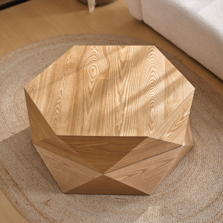 36.61'' Retro Style Polygon Flip Top Coffee Table HouseOfZazla