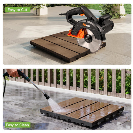 27 Pcs Interlocking Deck Tiles 12" x 12" HDPE Outdoor Flooring HouseOfZazla