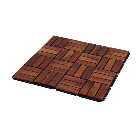 Interlocking Deck Tiles Checker Pattern, Square Acacia Hardwood Outdoor Flooring For Patio, Bancony, Pool Side HouseOfZazla